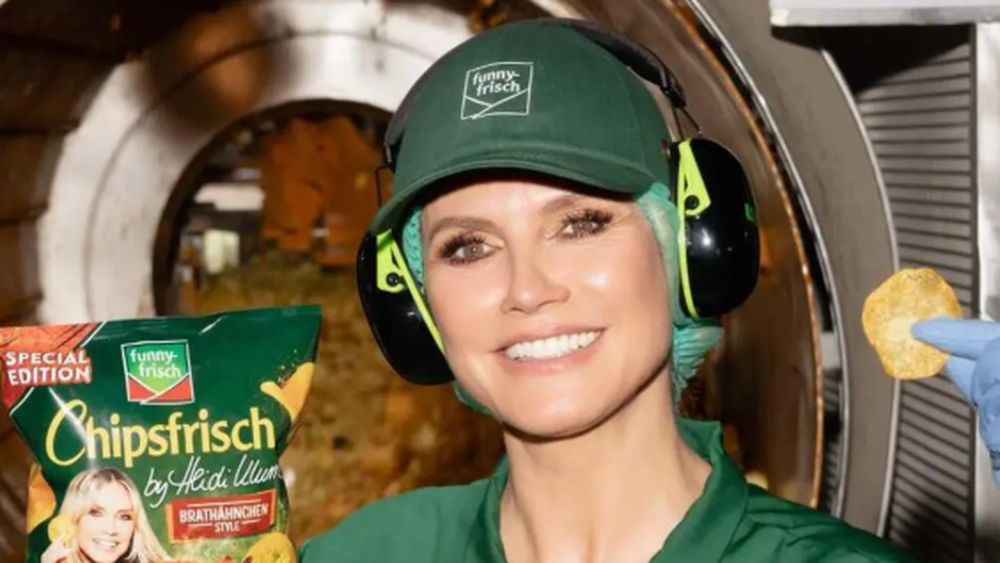 Heidi Klum își lansează propria gamă de chipsuri. Supermodelul a vizitat o fabrică de cartofi pentru a alege aroma câștigătoare