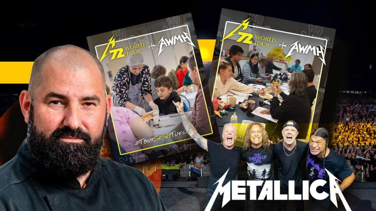 Chef Adi Hădean (Social Food): „Metallica a umplut dintotdeauna stadioane, acum ne ajută să umplem și farfurii” / Metallica donează 90.000 de lei pentru două organizații din București care sprijină persoane vulnerabile și luptă împotriva foametei
