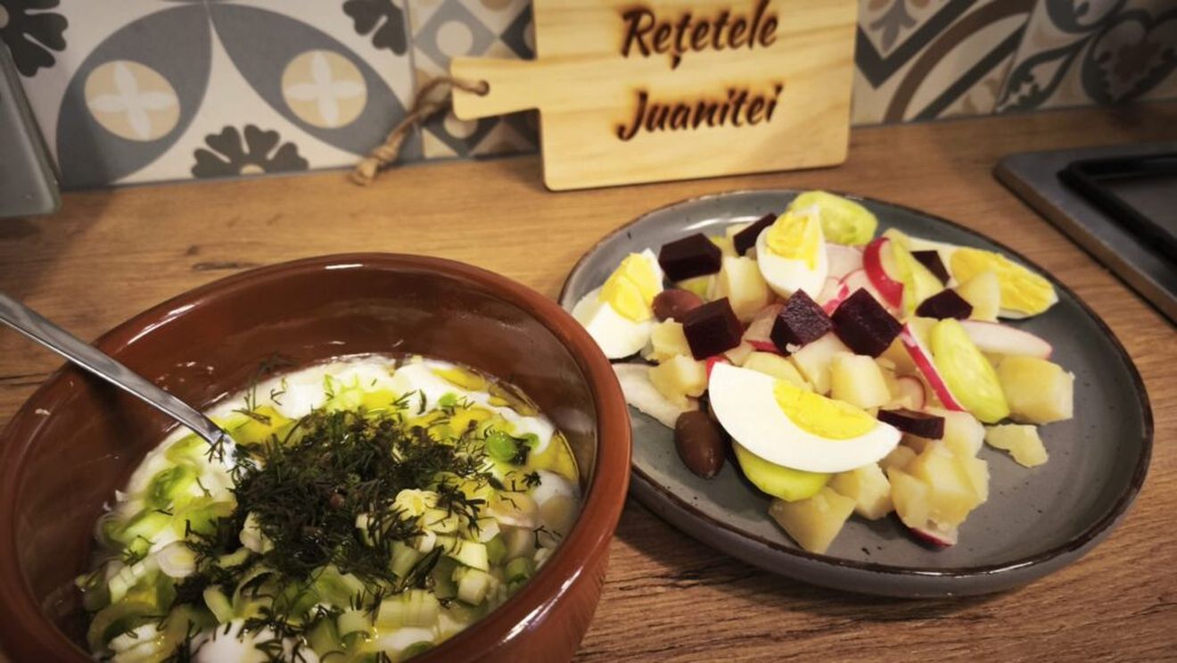 Rețetele Juanitei | Salată de cartofi cu ouă, legume variate și sos de iaurt/ E lejeră, ușor de preparat, seamănă cu o salată orientală, dar e mai fresh