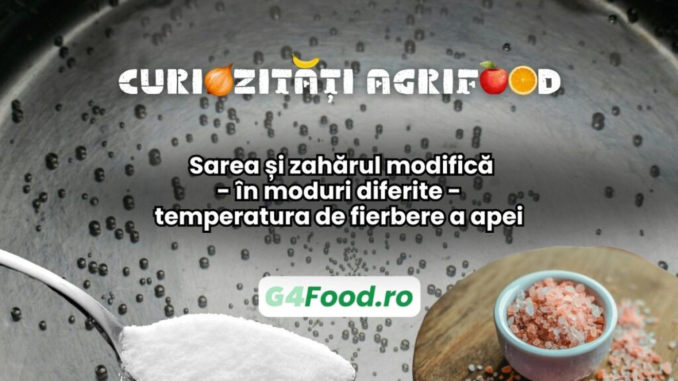 Curiozități agrifood, 13 ianuarie: Sarea și zahărul modifică - în moduri diferite - temperatura de fierbere a apei
