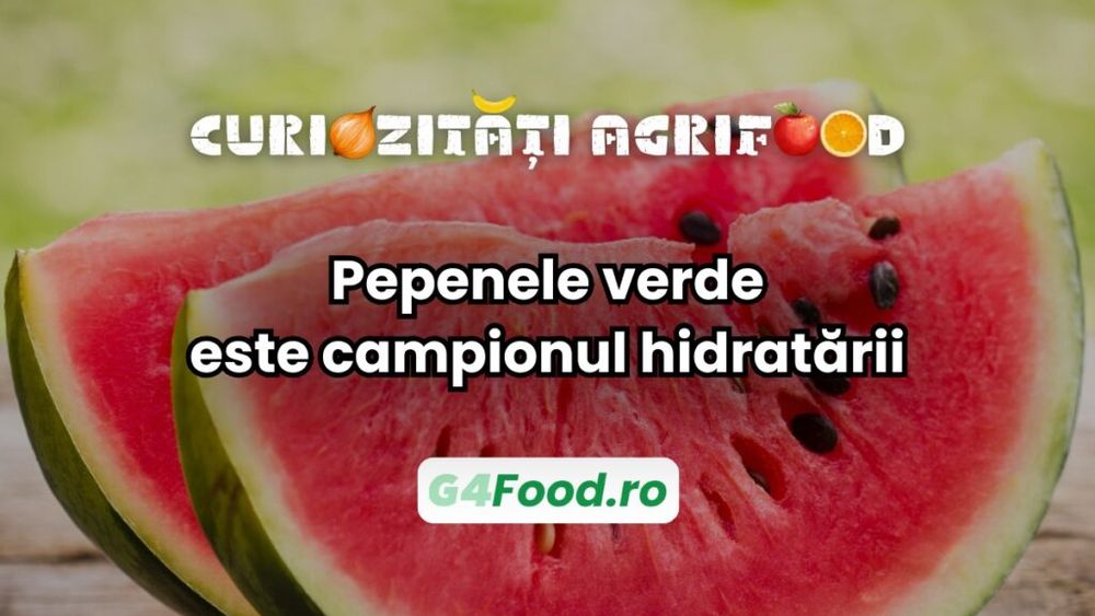 Curiozitate agri-food:  Pepenele verde este campionul hidratării / Conține 92% apă, nutrienți și are o familie botanică neașteptată