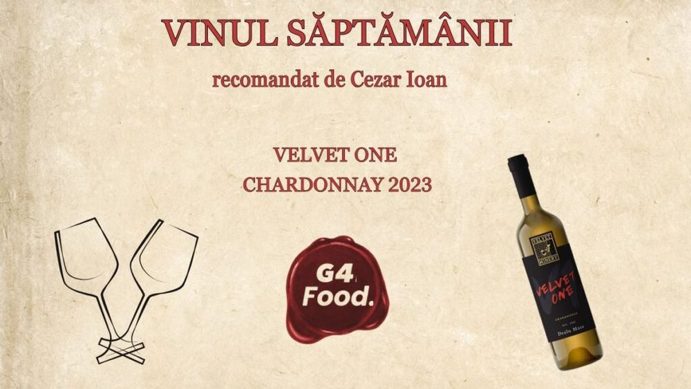 VIDEO | „Vinul săptămânii”: Velvet One Chardonnay 2023 de la Velvet Winery / Cezar Ioan (wine-expert): „Este perfect alături de o porție de fructe de mare cu fasole”