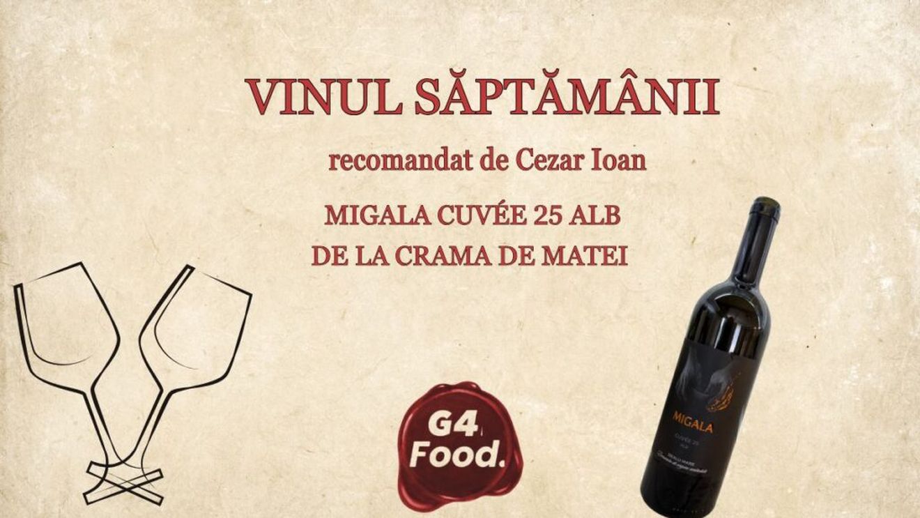 VIDEO | Vinul săptămânii: „Migala Cuvée 25 Alb”, un vin alb complex de la Crama De Matei / Cezar Ioan: „Are un set aromatic care te zăpăcește, o nebunie frumoasă. Pur și simplu nu te poți hotărî între flori, fructe exotice, arome vegetale”