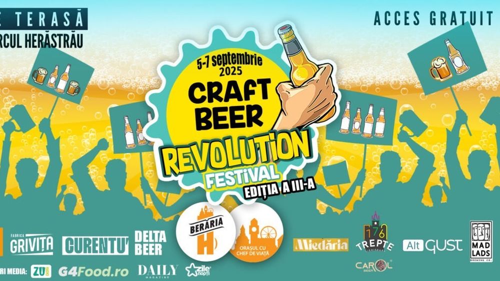 CRAFT BEER REVOLUTION FESTIVAL revine pe terasa Berăriei H între 5 și 7 septembrie 2025! (Parteneriat)