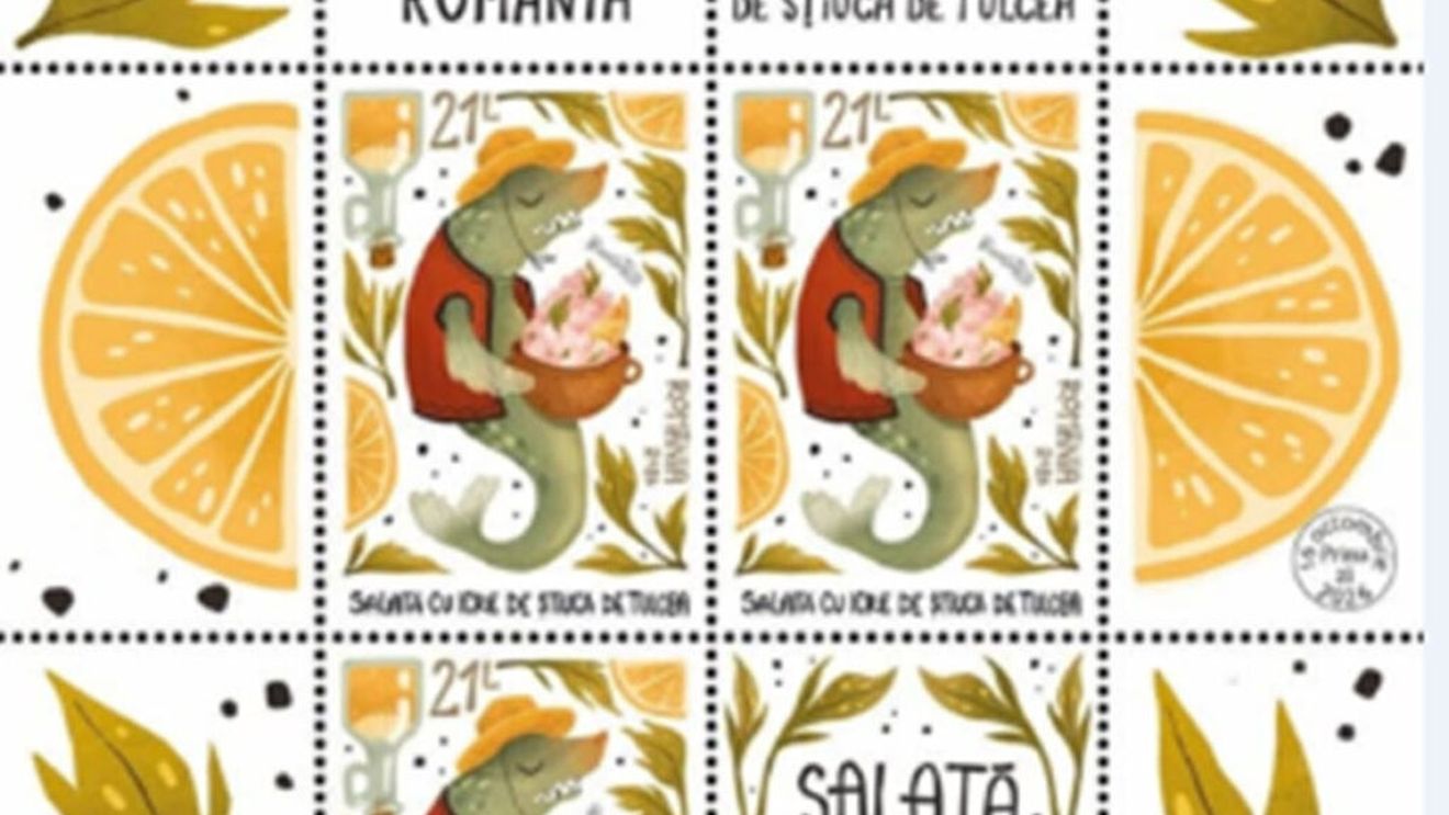 Produs în România. Timbre poștale dedicate specialităților gastronomice românești recunoscute și protejate la nivel european