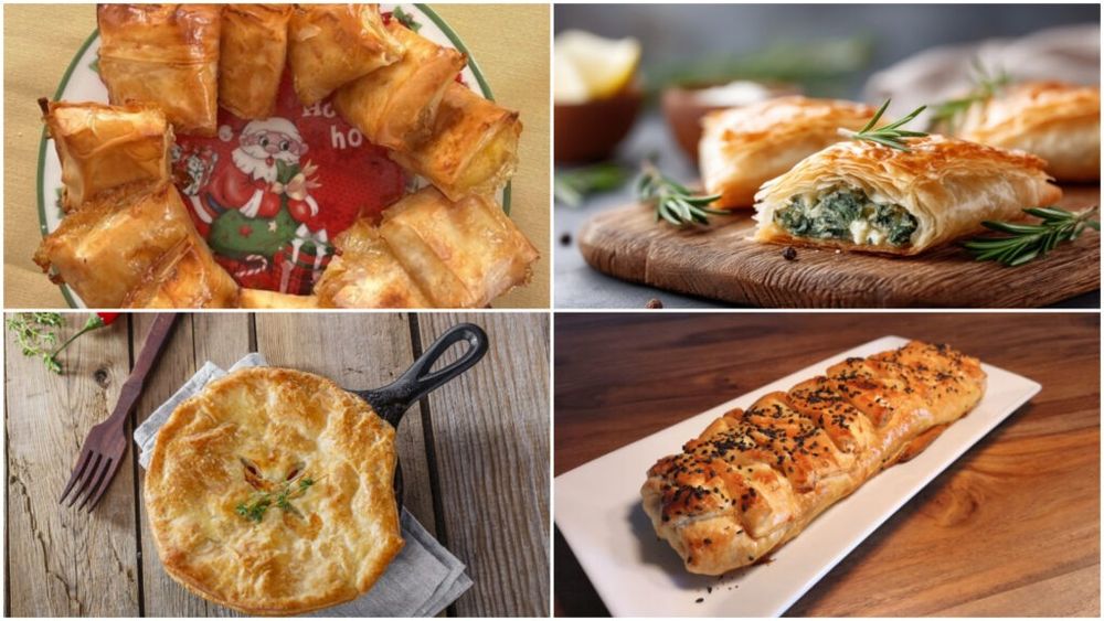 Plăcinte sărate cu diverse umpluturi, un mod rapid de a pregăti câteva preparate crocante și care se topesc în gură/ După atâtea sarmale și cozonaci, putem opta pentru un astfel prânz frugal sau o cină fără multe bătai de cap