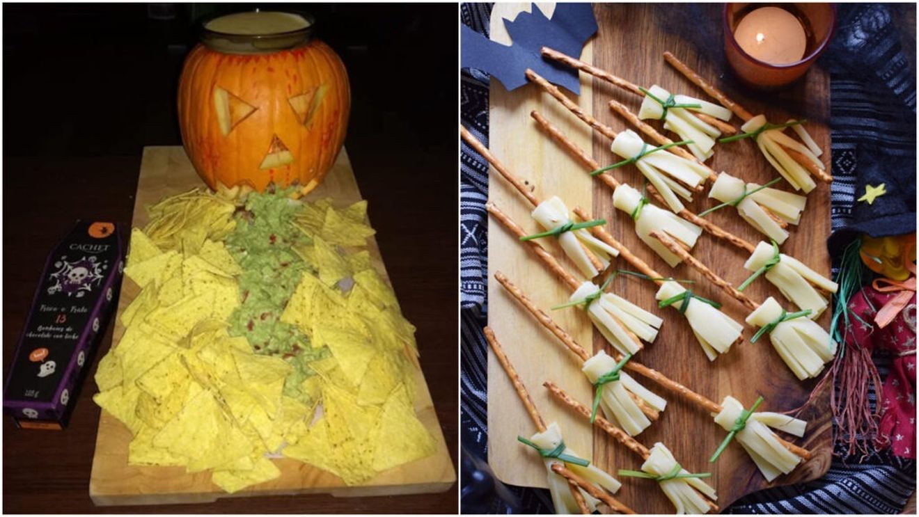 Gustări funny pentru Halloween: dovleacul care vomită guacamole și măturile din cașcaval și sticksuri