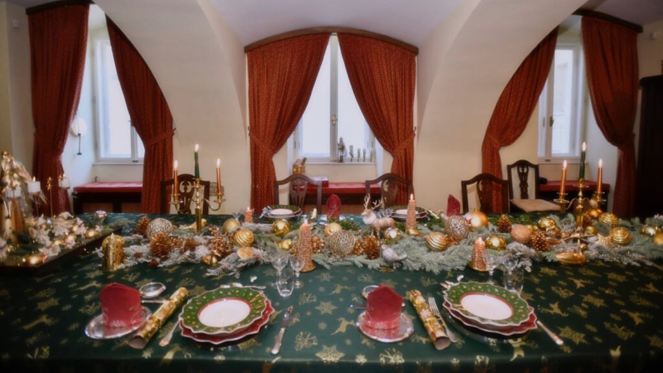 FOTO Cum arată Masa de Crăciun din Sufrageria de iarnă a Castelului Săvârșin. Este al 25-lea Crăciun petrecut de Familia Regală la castel, după întoarcerea Regelui Mihai din anul 2001