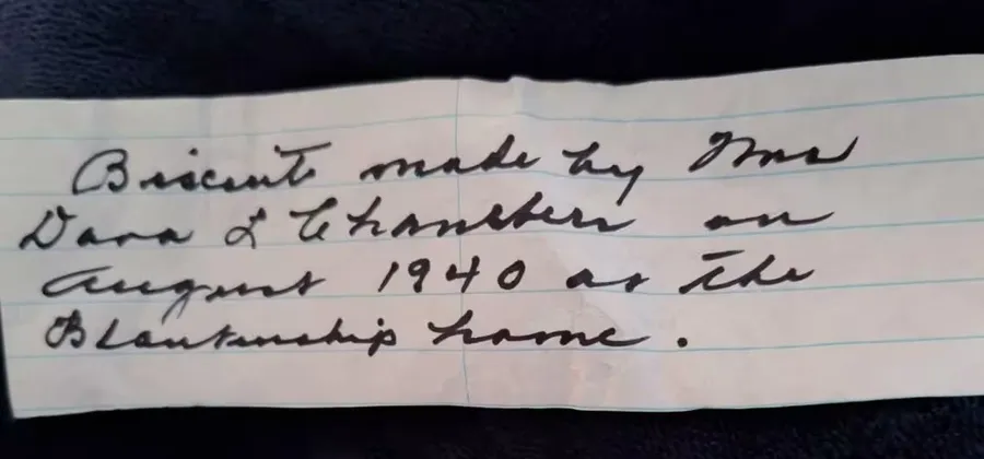 Nota care însoțea biscuitul