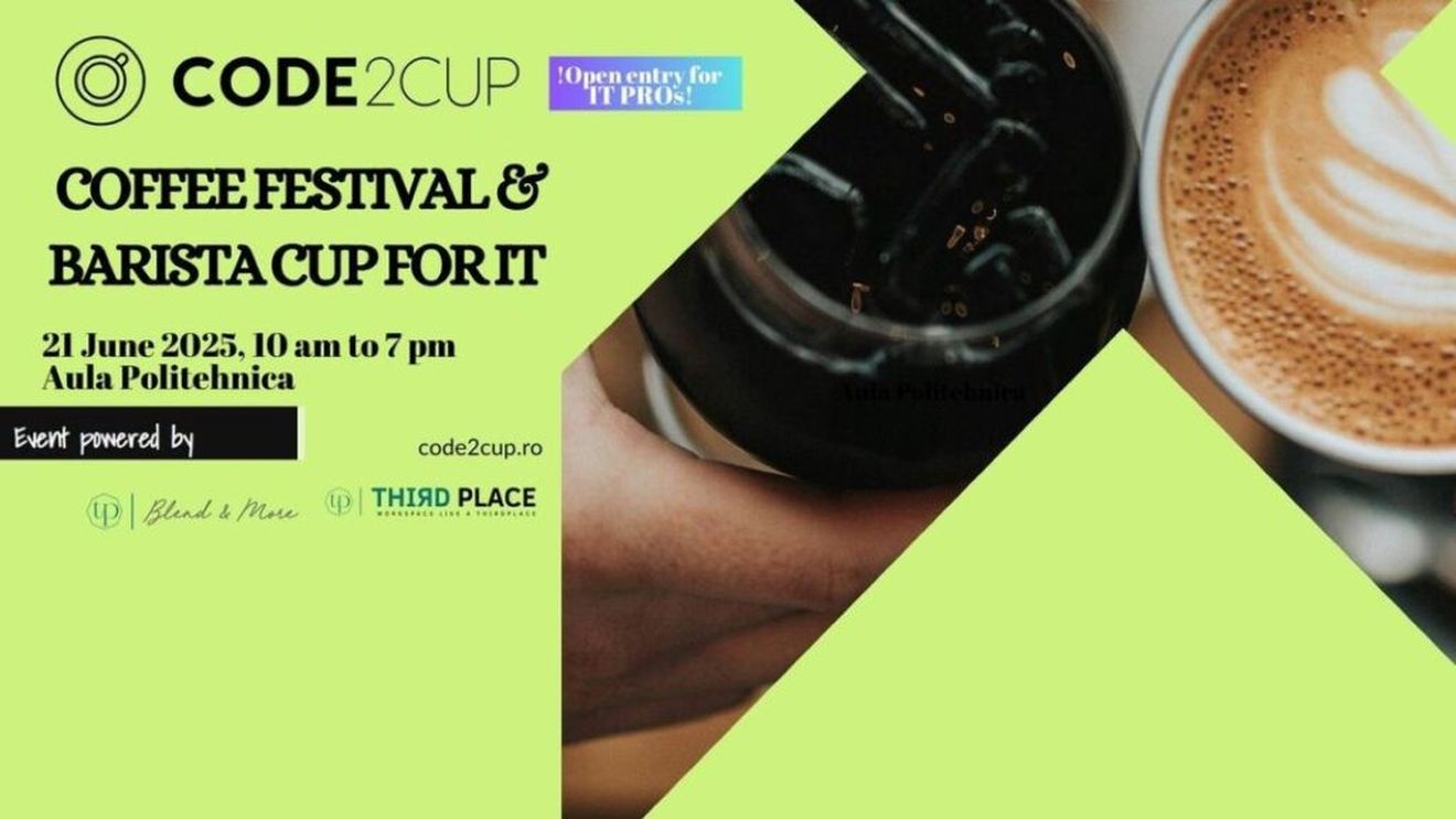 Code2Cup Summer Fest – Festival de Cafea și Cupa Barista în IT sâmbăta viitoare, ateliere, degustări și competiții. Un eveniment care aduce împreună pasionații de tehnologie și cultura specialty coffee