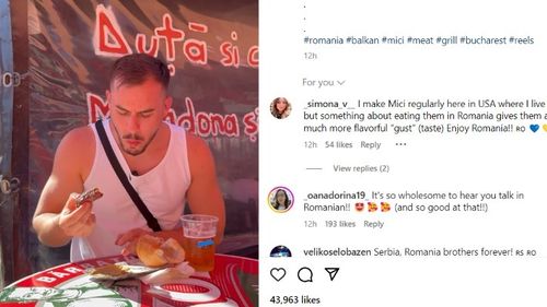 Balkan Dad, influencer sârb care promovează umorul, gastronomia și cultura din regiune, a realizat un clip despre mititeii de la cunoscuta terasă din Piața Obor - București / „Este cu adevărat o experiență românească”