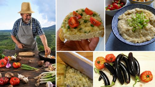 FOTO | Salată de vinete fără maioneză. Maestrul Mircea Groza, cunoscut pentru documentarea rețetelor tradiționale din satele Sălajului, explică pașii pentru un preparat alb, cremos și cu gust de fum: „Secretul este simplu: răbdare în timpul preparării”