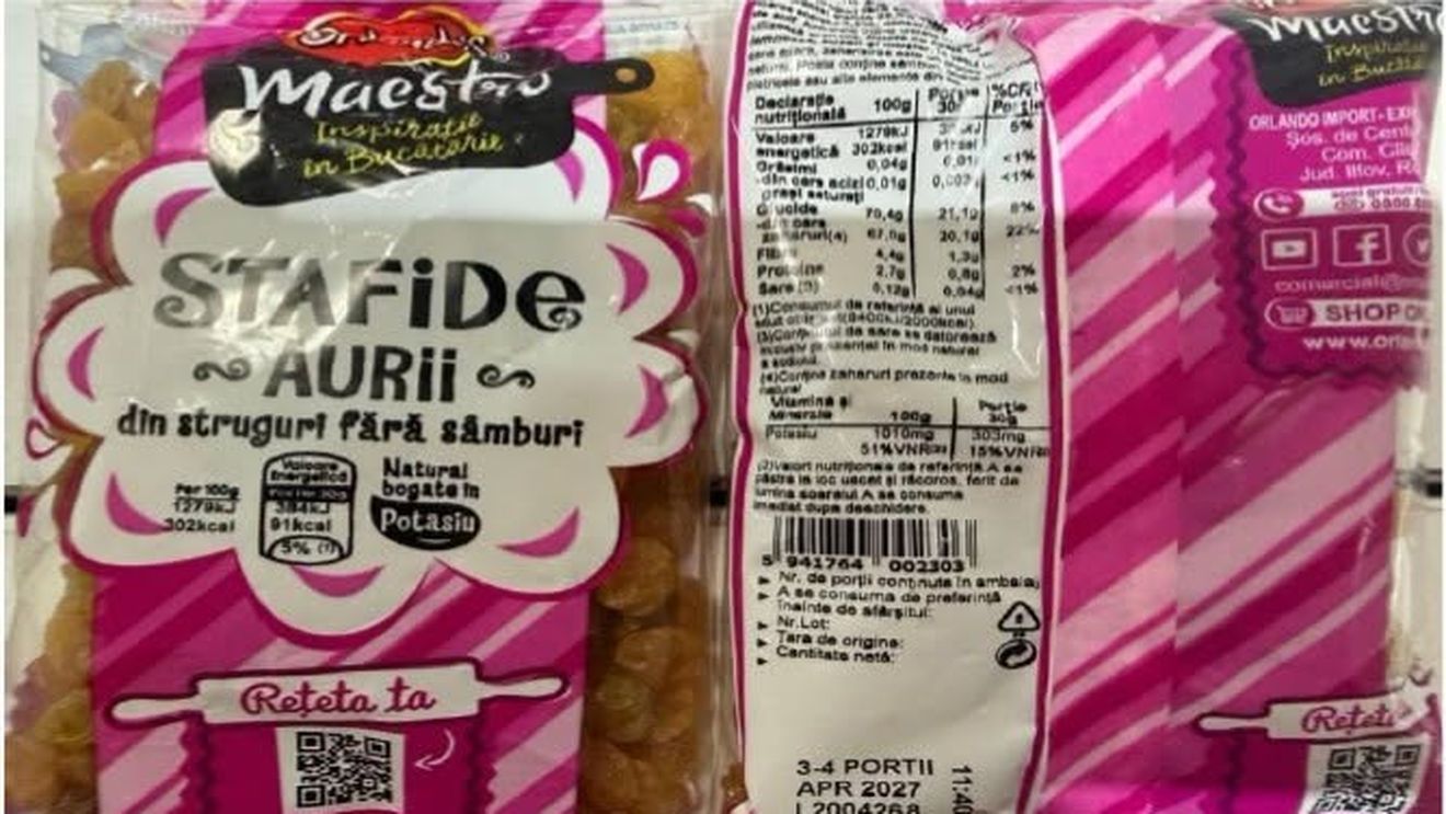 PROFI retrage de la vânzare un lot de stafide din cauza pesticidelor / ANSVSA: „Nu consumați produsul”. Banii sunt returnați și fără bon fiscal